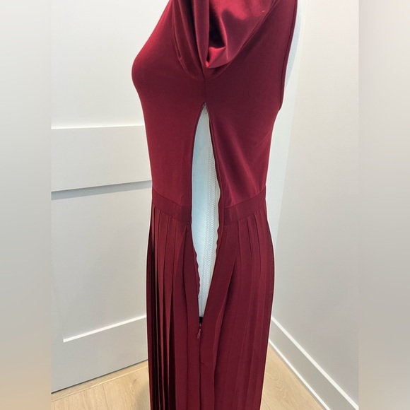 J.Crew Pleated‎ Ballet Dress Burgundy Stretch Cotton Blend Modest Elegant NEW - Picture 9 of 14